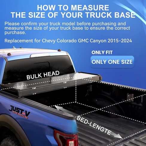 غطاء سرير تونيو صلب ثلاثي الطي يناسب سيارة تويوتا تاكوما 2016-2023 مناسب فقط لسرير Cab CrewMax Cab 5FT، غطاء سرير الشاحنة لجميع الأحوال الجوية FRP مزخرف باللون الأسود in Kuwait