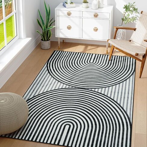 Machine Washable 5x7 Area Rugs for Living Room, Non Slip Soft Boho Low Pile Vintage Green Rugs for Bedroom Indoor, Stain Resistant Kitchen Rugs, Large Carpet Rugs for Dining Guest Room(Green,5'x7') in Saudi Arabia