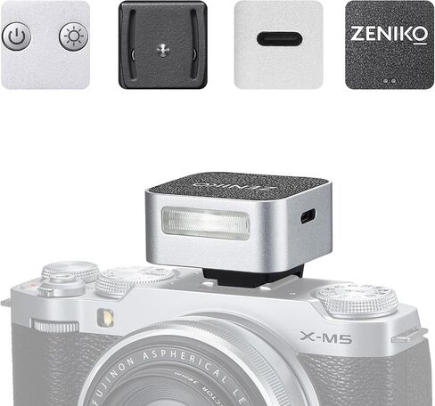 ZF04 Lightweight On-Camera Flash,Mini Flash Speedlite, CCT 6500K±200K,372 Full-Power Flash Light with Universal Hot Shoe Mount Fit for Canon, Nikon, Sony, Fuji,Leica Cameras (Silver) in Kuwait