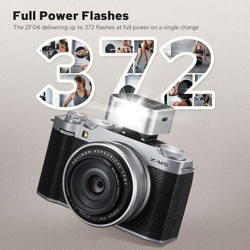 ZF04 Lightweight On-Camera Flash,Mini Flash Speedlite, CCT 6500K±200K,372 Full-Power Flash Light with Universal Hot Shoe Mount Fit for Canon, Nikon, Sony, Fuji,Leica Cameras (Silver) in Kuwait
