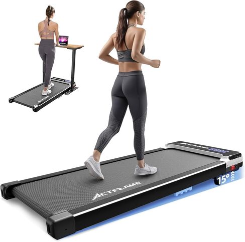 Treadmill with Incline, Walking Pad Treadmill for Home Office, 2.5HP Under Desk Treadmill with Remote, Auto Incline Compact Treadmill 265 Capacity, LED Display Walking Pad for Walking Jogging in Saudi Arabia
