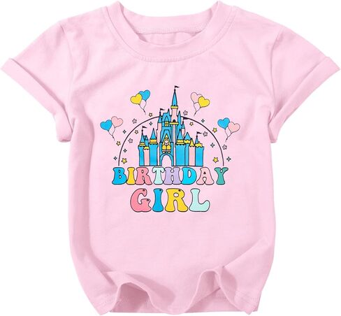 Birthday Girl Shirt Magical Castle Tshirt Birthday Shirts for Kids Funny Birthday Party Gift Tees Cute Graphic Tops in Kuwait