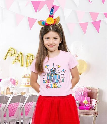 Birthday Girl Shirt Magical Castle Tshirt Birthday Shirts for Kids Funny Birthday Party Gift Tees Cute Graphic Tops in Kuwait