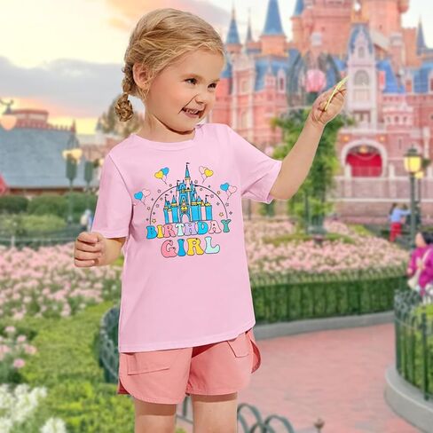 Birthday Girl Shirt Magical Castle Tshirt Birthday Shirts for Kids Funny Birthday Party Gift Tees Cute Graphic Tops in Kuwait