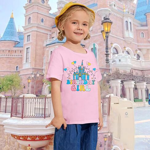 Birthday Girl Shirt Magical Castle Tshirt Birthday Shirts for Kids Funny Birthday Party Gift Tees Cute Graphic Tops in Kuwait
