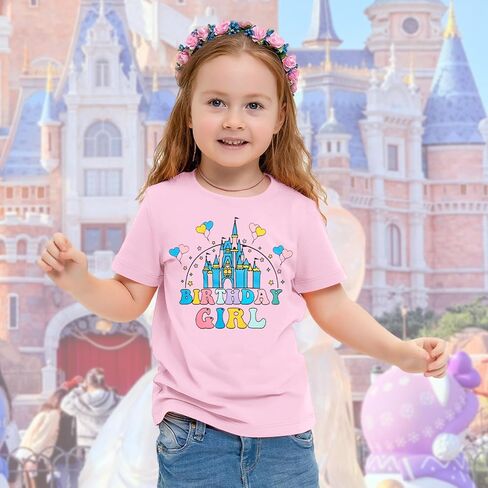 Birthday Girl Shirt Magical Castle Tshirt Birthday Shirts for Kids Funny Birthday Party Gift Tees Cute Graphic Tops in Kuwait