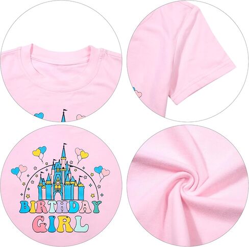 Birthday Girl Shirt Magical Castle Tshirt Birthday Shirts for Kids Funny Birthday Party Gift Tees Cute Graphic Tops in Kuwait