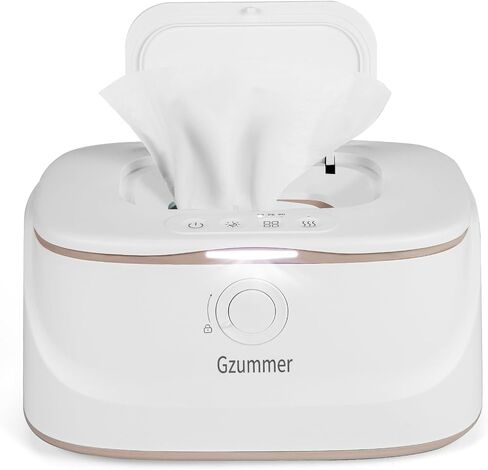 Baby Wipe Warmer, Innovative Spring & Child Lock Design, Large Capacity Wipes Dispenser, Fast Heating, 3 Modes of Temperature Heating Control, Diaper Wipe Warmer with Night Light (White) in Saudi Arabia