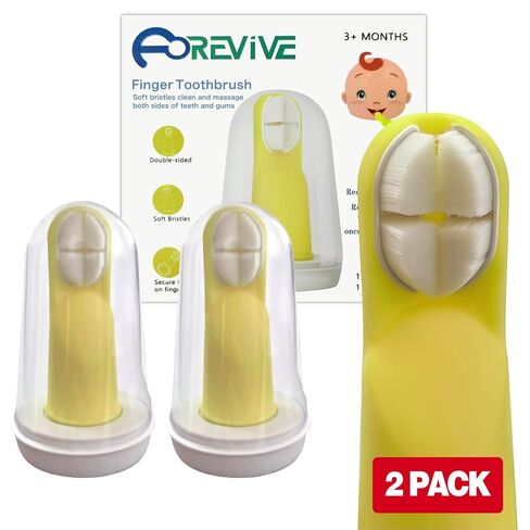Finger Toothbrush for Toddlers 1-3,Finger Toddler Toothbrush Age 2-4,Newborns Silicone Toothbrushes,Soft Infant Oral Cleaner with Travel Storage Case, 2 Pcs in Kuwait