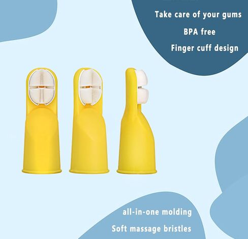 Finger Toothbrush for Toddlers 1-3,Finger Toddler Toothbrush Age 2-4,Newborns Silicone Toothbrushes,Soft Infant Oral Cleaner with Travel Storage Case, 2 Pcs in Kuwait