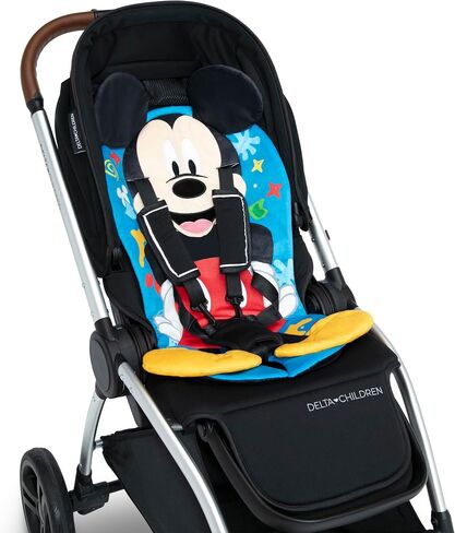 Mickey Mouse Stroller Seat Pad by Delta Children - Universal Stroller Seat Cushion/Liner for Infants and Toddlers - Machine Washable, Blue in Kuwait