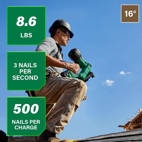Metabo HPT 18V Multivolt ™ Cordless Coil Roofing Kit Kit ، 500 مسمار لكل شحنة ، حتى 1-3/4 بوصات تسقيف ، تشمل محولًا للفينيل ، NV1845DA in Saudi Arabia