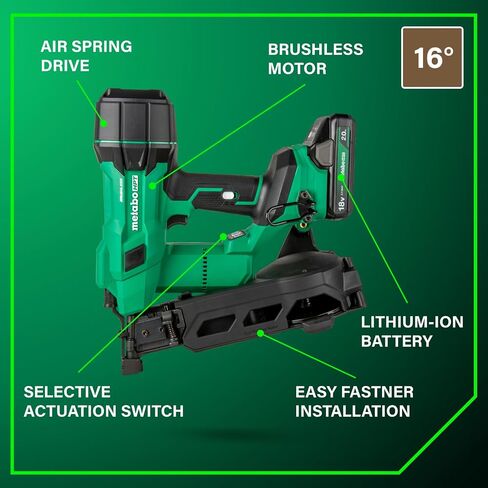 Metabo HPT 18V Multivolt ™ Cordless Coil Roofing Kit Kit ، 500 مسمار لكل شحنة ، حتى 1-3/4 بوصات تسقيف ، تشمل محولًا للفينيل ، NV1845DA in Saudi Arabia