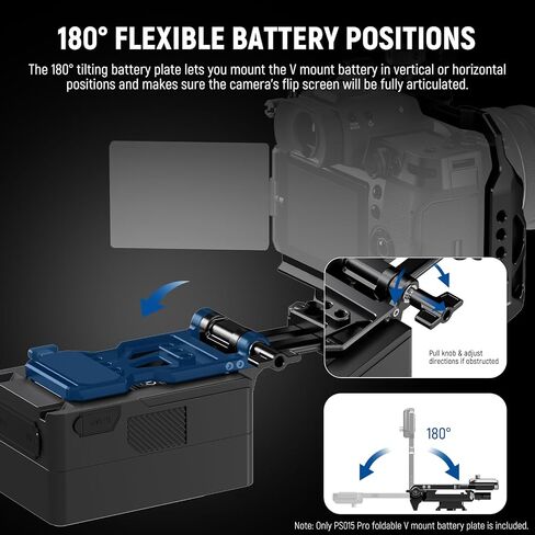 NEEWER Foldable V Mount Battery Plate with Arca Type Quick Release Camera Baseplate, Lightweight DSLR Camera Video Rig Compatible with SmallRig V Mount Battery Cage DJI RS4 RS3 Gimbal, PS015 PRO in Saudi Arabia