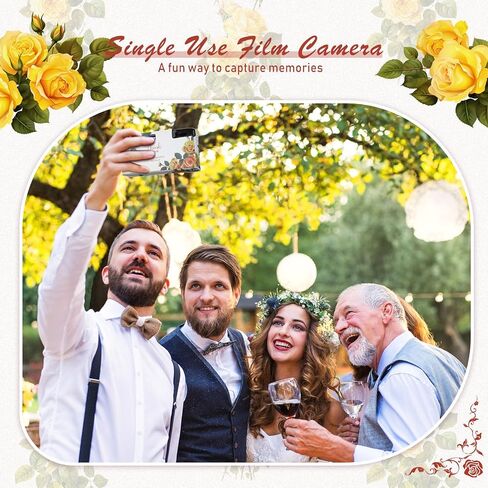 Kanayu 10 Pack Disposable Camera for Wedding Floral 35mm Single Use Film Camera with Flash One Time Use Camera for Anniversary Concert Travel Camp Party Supply Gift Honeymoon (Yellow Rose) in Saudi Arabia