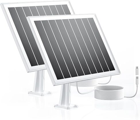 Solar Panel for Security Camera, 7W High-Efficiency Solar Cells, Camera Solar Panel Charger with IP65 Waterproof, Flexible Adjustment Bracket, Long Cable Compatible with DC 5V/1.5A Type-C & Micro USB in Saudi Arabia