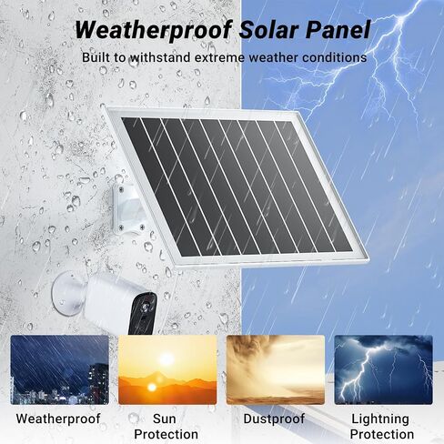 Solar Panel for Security Camera, 7W High-Efficiency Solar Cells, Camera Solar Panel Charger with IP65 Waterproof, Flexible Adjustment Bracket, Long Cable Compatible with DC 5V/1.5A Type-C & Micro USB in Saudi Arabia