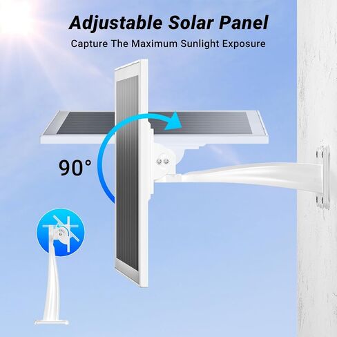 Solar Panel for Security Camera, 7W High-Efficiency Solar Cells, Camera Solar Panel Charger with IP65 Waterproof, Flexible Adjustment Bracket, Long Cable Compatible with DC 5V/1.5A Type-C & Micro USB in Saudi Arabia