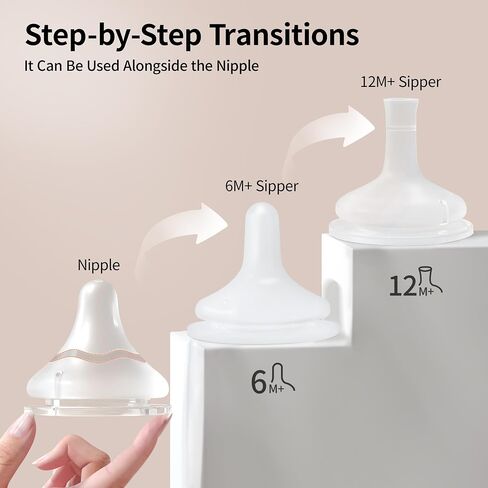 Pigeon Natural Weaning Silicone Sipper Conversion Kit - Smooth Toddler Transition Set | Includes Soft Sipper, Weighted Straws, and Cleaning Brushes | Ideal for Ages 6 Months+ in Kuwait
