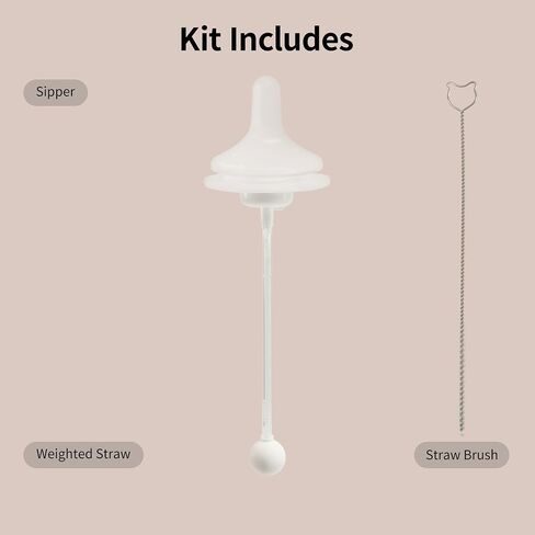 Pigeon Natural Weaning Silicone Sipper Conversion Kit - Smooth Toddler Transition Set | Includes Soft Sipper, Weighted Straws, and Cleaning Brushes | Ideal for Ages 6 Months+ in Kuwait