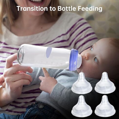 4 Count Bottle Nipples Compatible with Lansinoh NaturalWave Bottle, Soft and Durable Silicone Bottle Nipples, BPA-Free Replacement Bottle Nipple L in Saudi Arabia