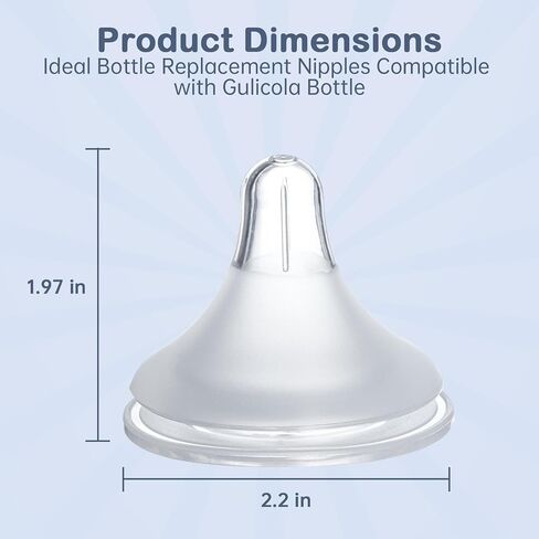 4-Pack Bottle Nipples Compatible with Gulicola Natural Glass Bottle, Soft Silicone Nipples (S, Slow Flow) in Saudi Arabia