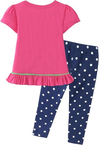 Hileelang Toddler Girl Easter Watter Spring Summer Cotton Stepgings Pants Tees Tees Setts Setts in Kuwait