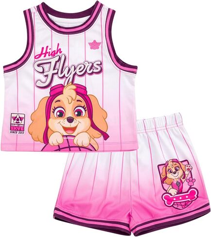 مجموعة ملابس رياضية من Paw Patrol Chase Marshall Rubble Mesh Jersey Tank Top وشورت كرة السلة للأطفال الصغار إلى الأطفال الصغار in Kuwait