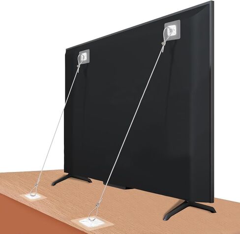 Adjustable 42" TV Safety Straps (2 Pack+4 Spare Adhesive Pad),No-Drill Adhesive Anti-Tip Furniture Anchors Kit for Baby Proofing,Secure Flat Screens Fix to Wall,Cabinet,Dresser,Stand Or Desk in Kuwait