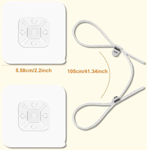 Adjustable 42" TV Safety Straps (2 Pack+4 Spare Adhesive Pad),No-Drill Adhesive Anti-Tip Furniture Anchors Kit for Baby Proofing,Secure Flat Screens Fix to Wall,Cabinet,Dresser,Stand Or Desk in Kuwait
