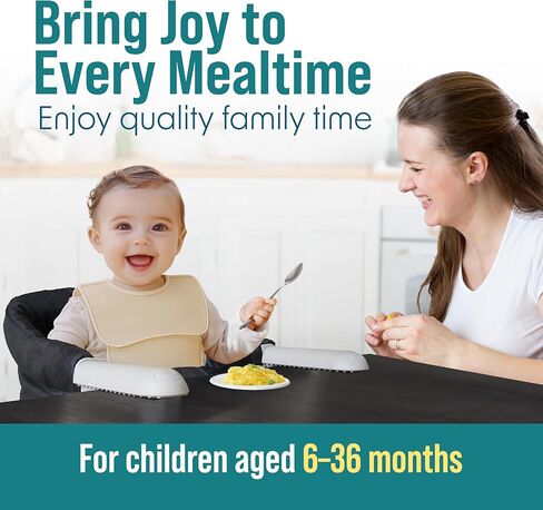 Portable Hook on High Chair for Baby & Toddler from 6-36 Months – Clip on Baby Seat for Table – Fast Table Chair for Travel & Dining– Including Storage Bag - Black in Kuwait