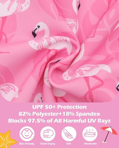 babygoal Baby Girls Long Sleeve One Piece Rash Guard Swimsuit with Zipper, UPF 50+ Sun Protection in Saudi Arabia
