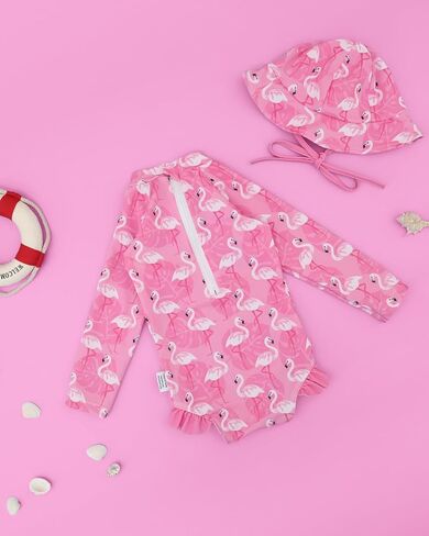babygoal Baby Girls Long Sleeve One Piece Rash Guard Swimsuit with Zipper, UPF 50+ Sun Protection in Saudi Arabia