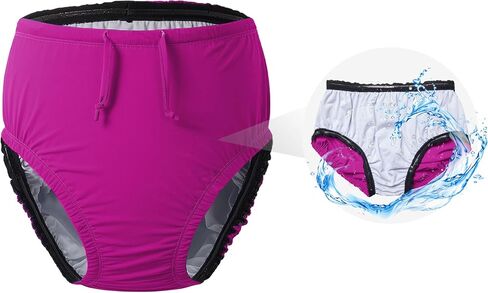 3T to Youth Reusable Swim Diaper Washable Incontinence Underwear for Special Needs Kids Waterproof Covers（Pink，10-12） in Saudi Arabia