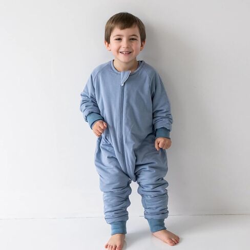 Baby Sleep Sack with Feet, Bamboo Long Sleeve 1.0 TOG Baby Sleeping Bag with Legs, 2-Way Zipper Wearable Blanket for Walkers, Sage in Kuwait