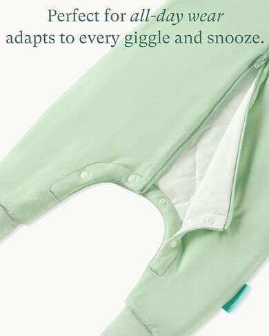 Baby Sleep Sack with Feet, Bamboo Long Sleeve 1.0 TOG Baby Sleeping Bag with Legs, 2-Way Zipper Wearable Blanket for Walkers, Sage in Kuwait