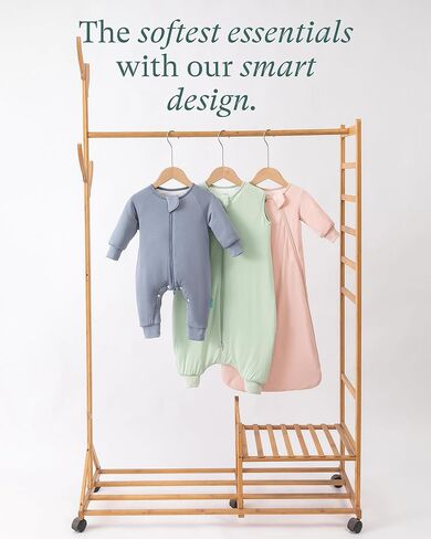 Baby Sleep Sack with Feet, Bamboo Long Sleeve 1.0 TOG Baby Sleeping Bag with Legs, 2-Way Zipper Wearable Blanket for Walkers, Sage in Kuwait