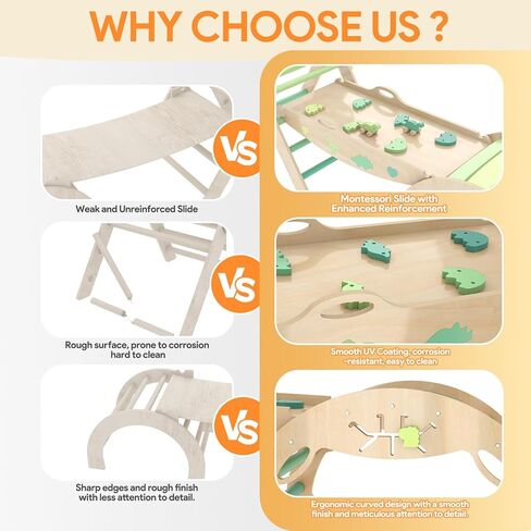 مثلث Pikler مع وسادة 9 في 1 ألعاب تسلق للأطفال الصغار 1-3 داخلي تسلق الأطفال الصالحة الرياضية الصغار Montessori ألعاب خشبية مع متاهة ، لعبة فرز الشكل ، سيارة الديناصور in Kuwait