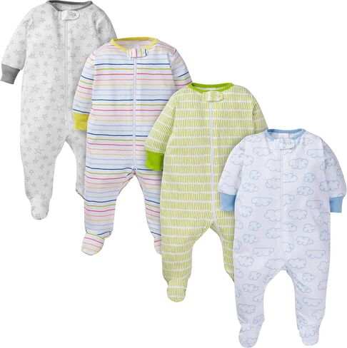 Onesies Brand Unisex Baby 4-Pack Sleep 'N Play Footies Multi Pack in Kuwait