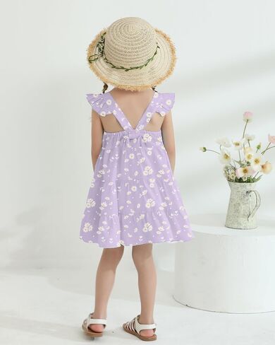 Toddler Girl Dress Summer Baby Girls Dresses 2025 Fly Sleeve Casual Floral Princess Toddler Dresses in Saudi Arabia