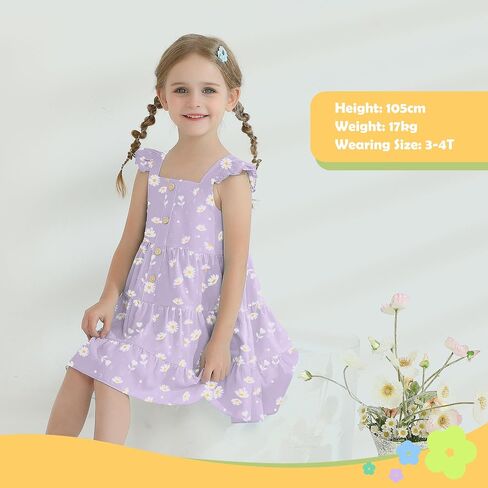 Toddler Girl Dress Summer Baby Girls Dresses 2025 Fly Sleeve Casual Floral Princess Toddler Dresses in Saudi Arabia