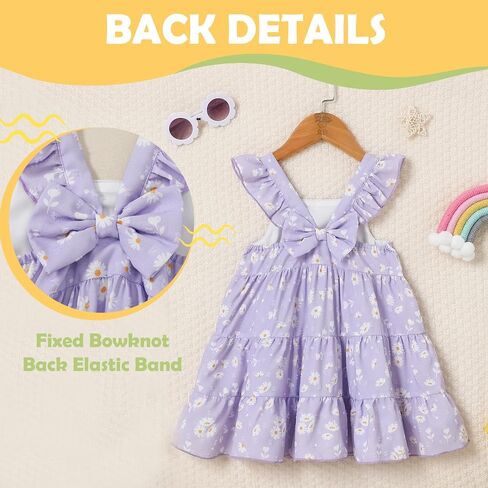 Toddler Girl Dress Summer Baby Girls Dresses 2025 Fly Sleeve Casual Floral Princess Toddler Dresses in Saudi Arabia