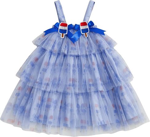 Toddler Baby Girl 4th of July Outfit Little Girls Fourth of July USA Dress Kids Independence Day Summer Clothes in Saudi Arabia