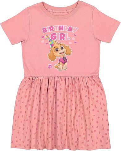 Tstars Paw Patrol Skye Dress Toddler Girl Birthday Spring Summer Outfit | Soft licensed Skye dress; great for birthday party, spring summer wear, pink pup fans, toddler girl gift in Saudi Arabia