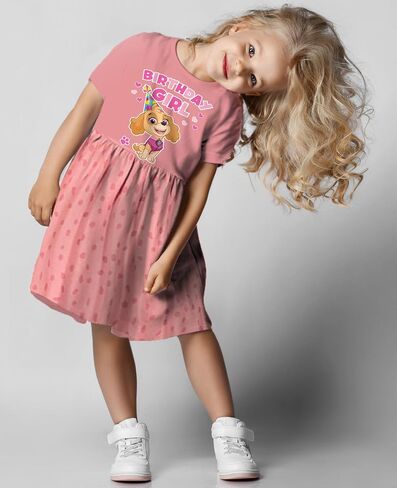 Tstars Paw Patrol Skye Dress Toddler Girl Birthday Spring Summer Outfit | Soft licensed Skye dress; great for birthday party, spring summer wear, pink pup fans, toddler girl gift in Saudi Arabia