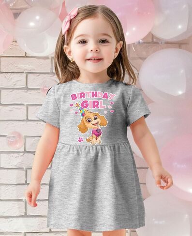 Tstars Paw Patrol Skye Dress Toddler Girl Birthday Spring Summer Outfit | Soft licensed Skye dress; great for birthday party, spring summer wear, pink pup fans, toddler girl gift in Saudi Arabia