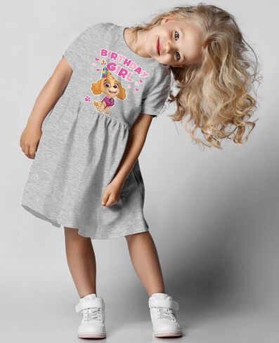 Tstars Paw Patrol Skye Dress Toddler Girl Birthday Spring Summer Outfit | Soft licensed Skye dress; great for birthday party, spring summer wear, pink pup fans, toddler girl gift in Saudi Arabia