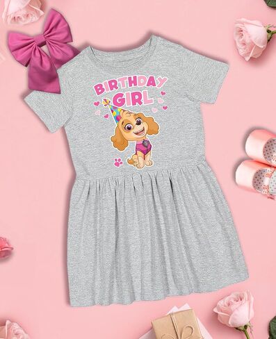 Tstars Paw Patrol Skye Dress Toddler Girl Birthday Spring Summer Outfit | Soft licensed Skye dress; great for birthday party, spring summer wear, pink pup fans, toddler girl gift in Saudi Arabia