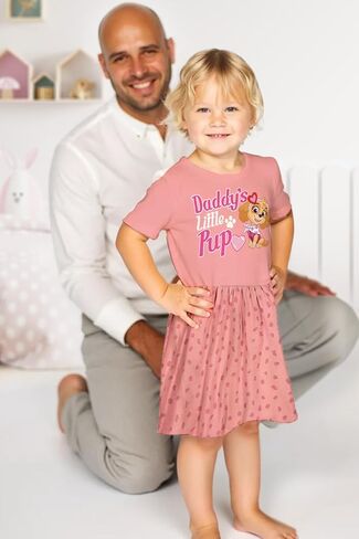 Tstars Paw Patrol Skye Dress Toddler Girl Birthday Spring Summer Outfit | Soft licensed Skye dress; great for birthday party, spring summer wear, pink pup fans, toddler girl gift in Saudi Arabia
