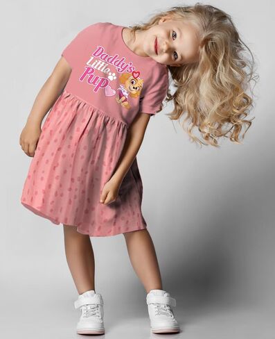 Tstars Paw Patrol Skye Dress Toddler Girl Birthday Spring Summer Outfit | Soft licensed Skye dress; great for birthday party, spring summer wear, pink pup fans, toddler girl gift in Saudi Arabia